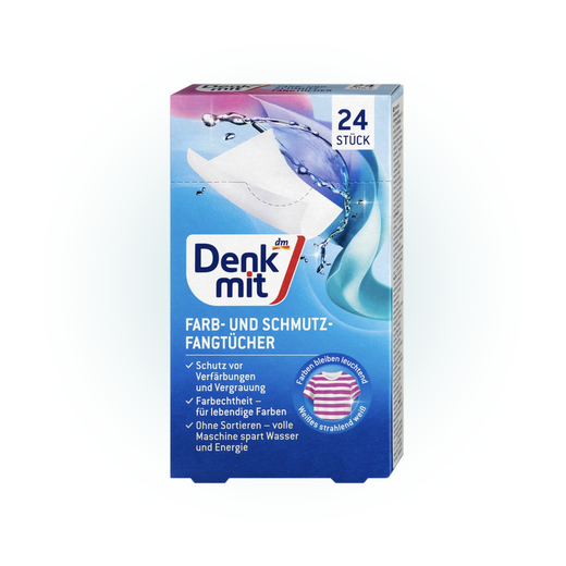 Абсорбуючі серветки для прання линяючих речей Denkmit 24 шт