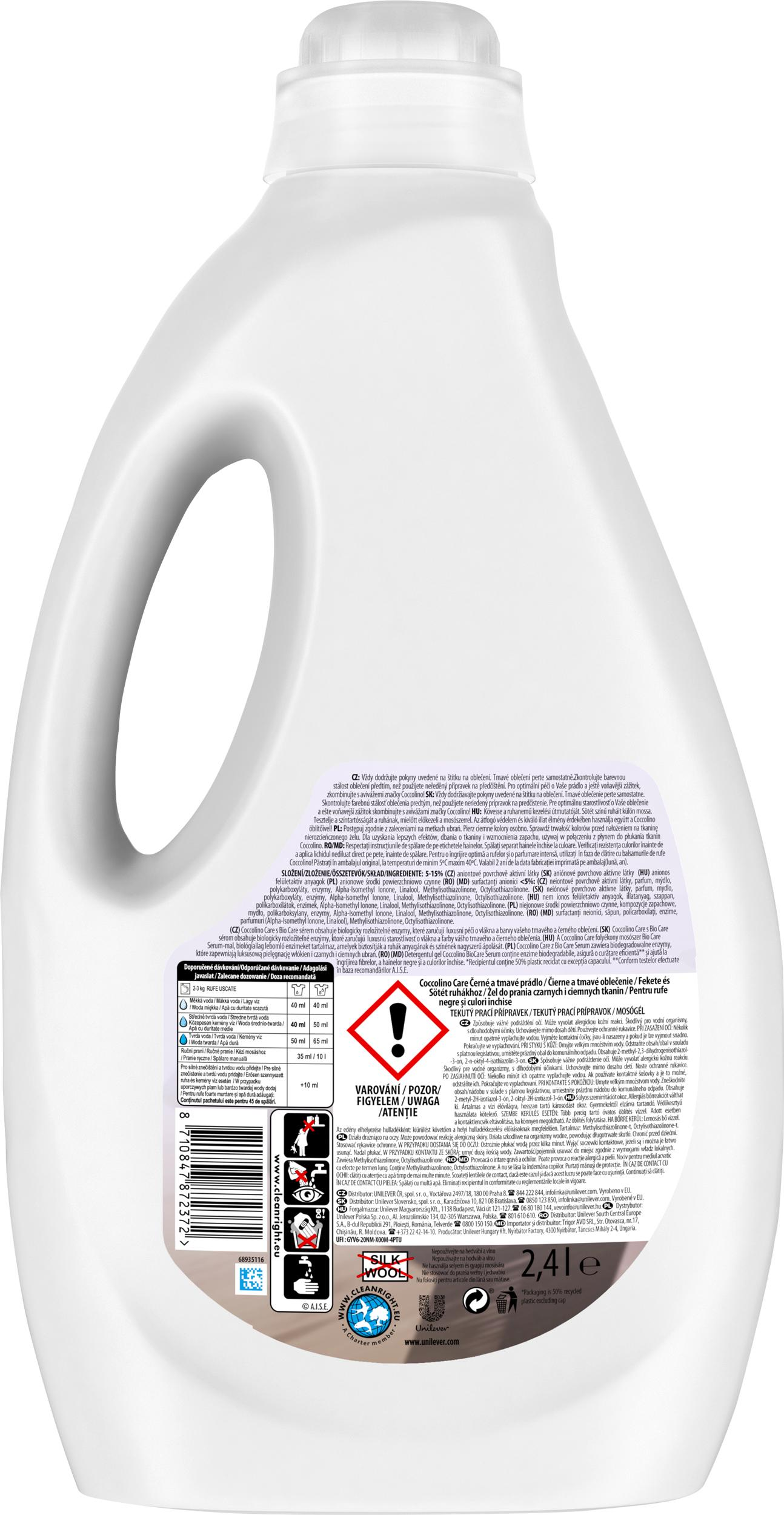 Гель для прання чорних і темних речей Coccolino Care Black & Dark 60 прань, 2.4 л
