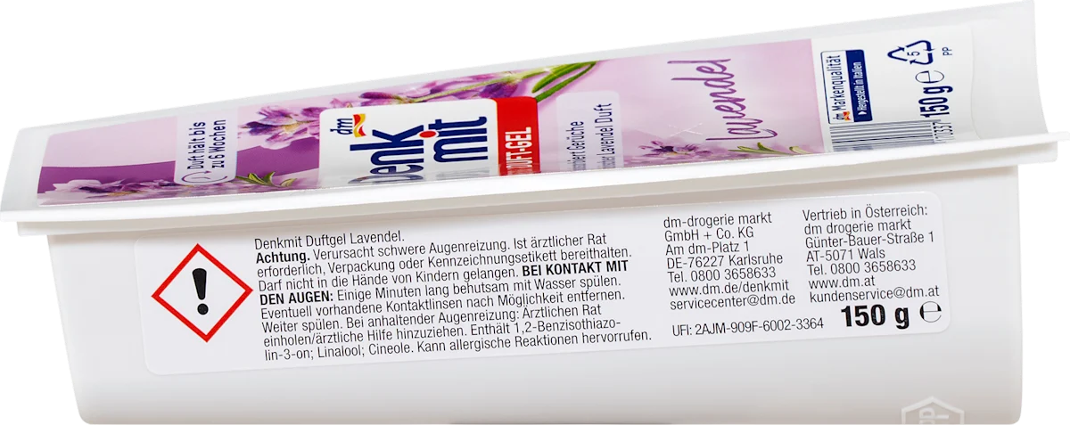 Гелевий освіжувач повітря Denkmit Duft-Gel Lavendel, 150 г.