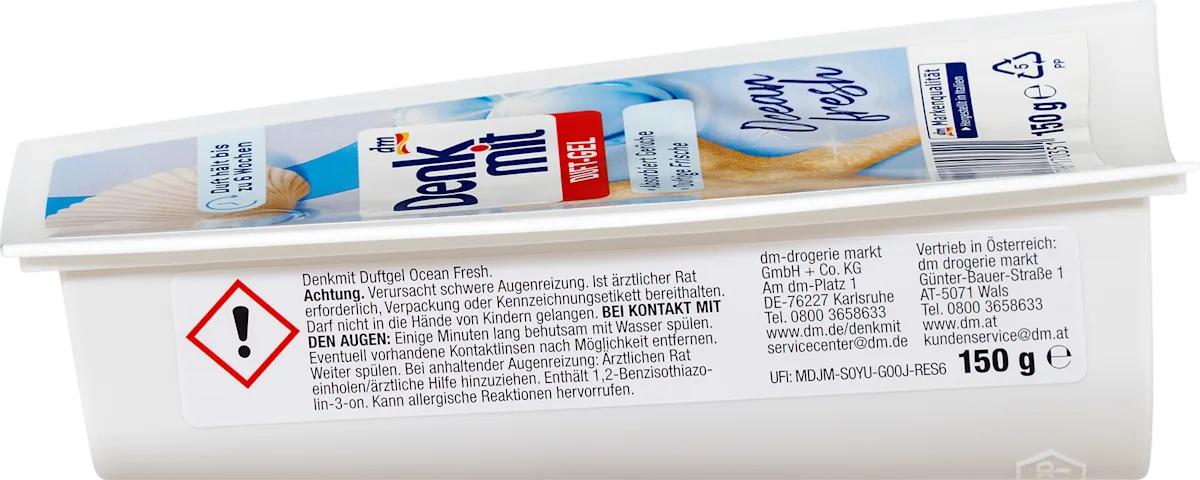 Гелевий освіжувач повітря Denkmit Duft-Gel Ocean Fresh, 150 г.
