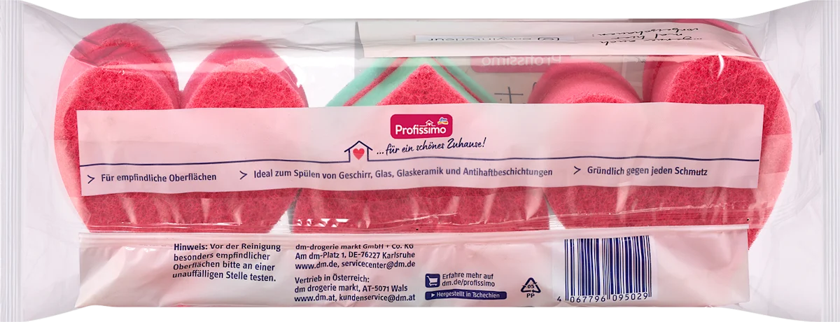 Губки для миття посуду у формі серця Profissimo Profissimo Motiv-Geschirrschwamme, 6 шт
