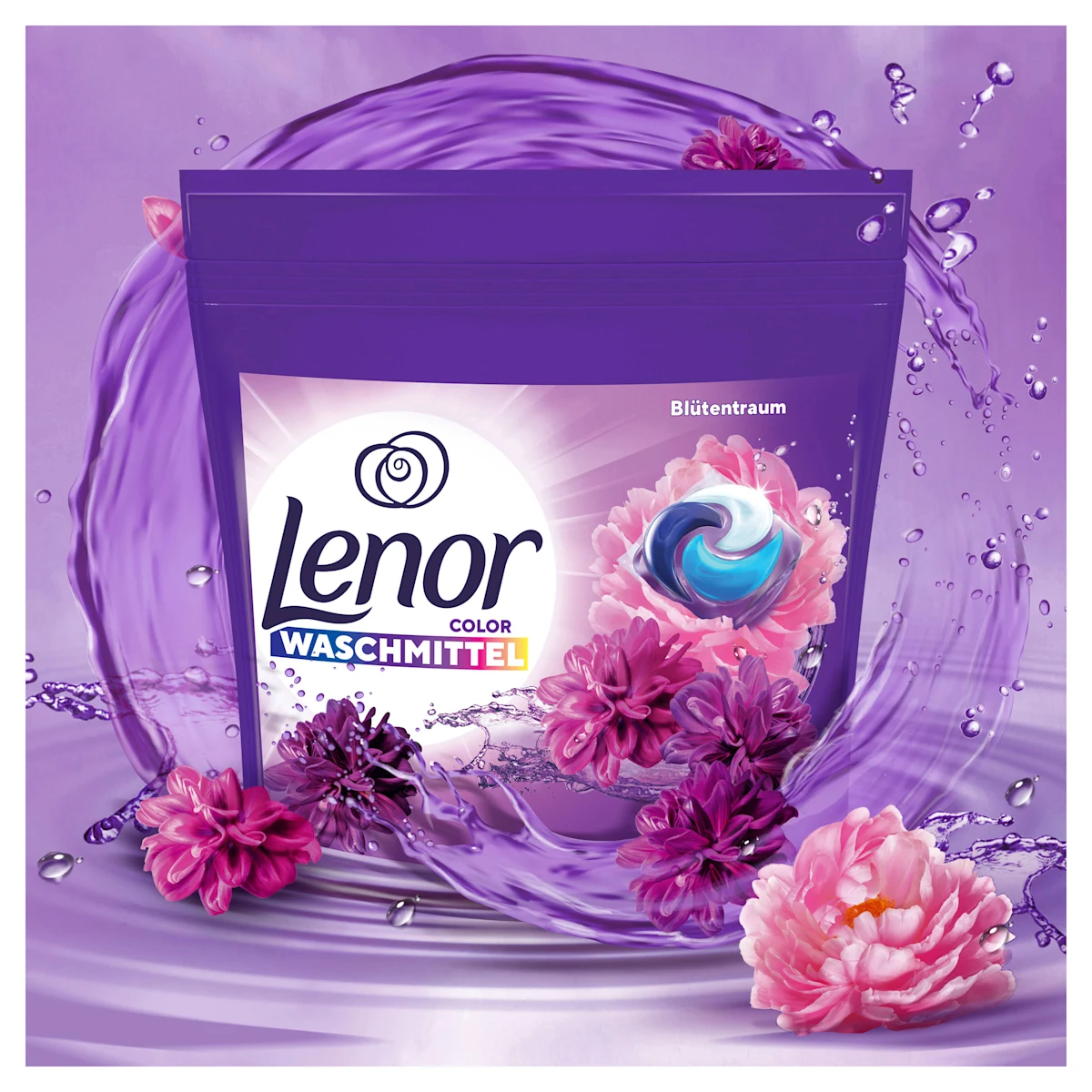 Капсули для прання кольорових речей, Lenor Pods Amethyst Blossom Dream 50 шт.