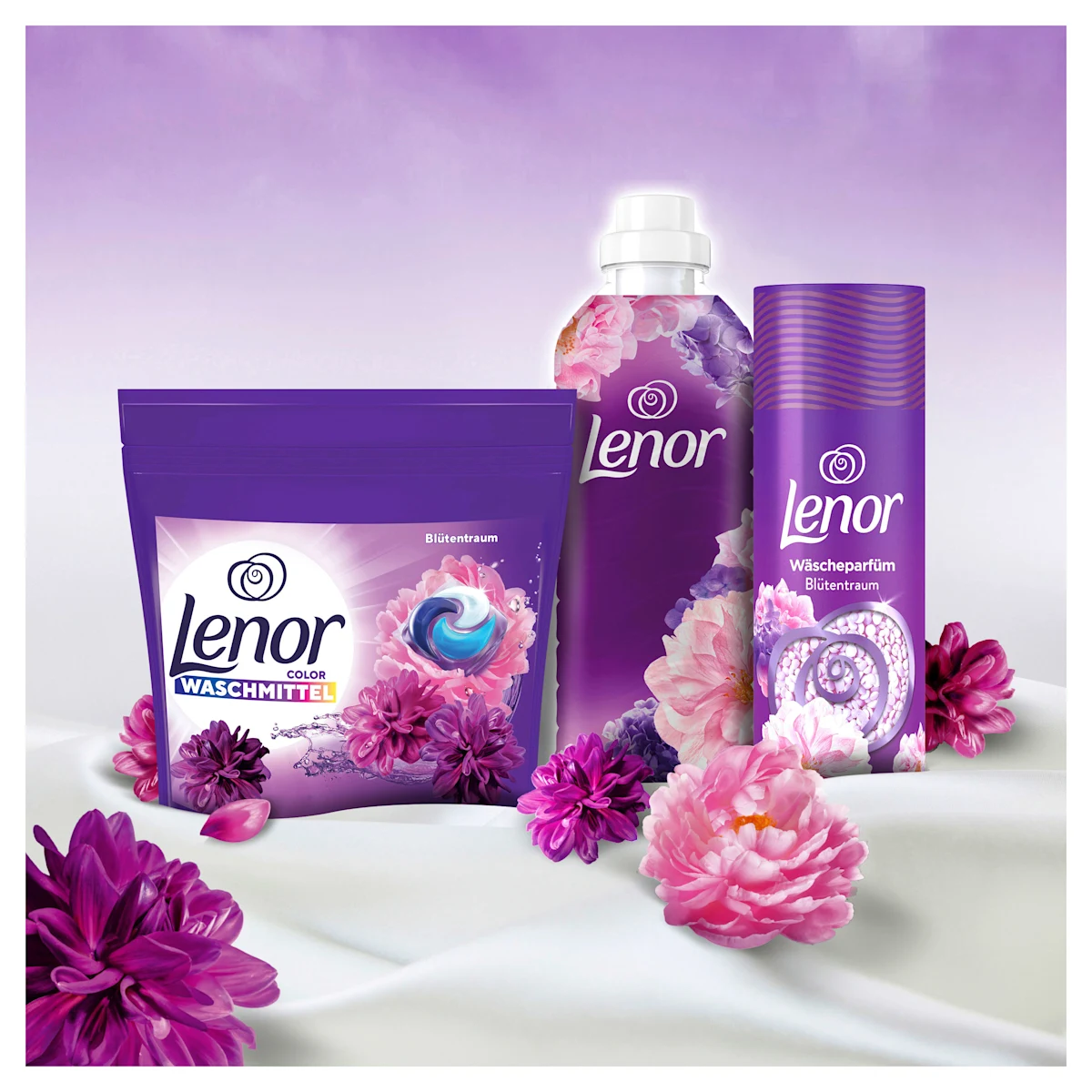 Капсули для прання кольорових речей, Lenor Pods Amethyst Blossom Dream 50 шт.