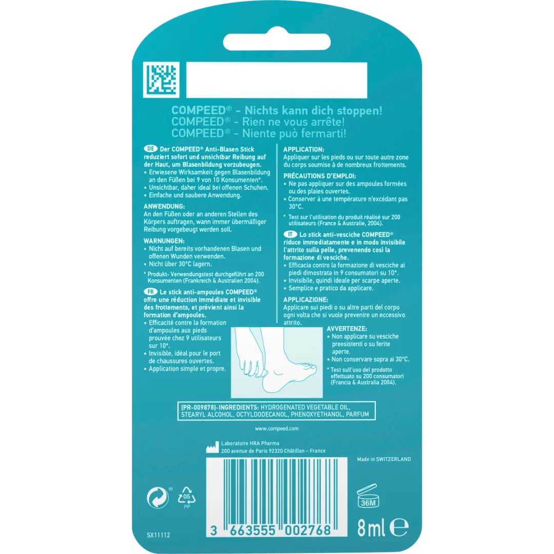Крем-стік для тіла проти натирання Compeed Anti Blister Stick, 8 мл