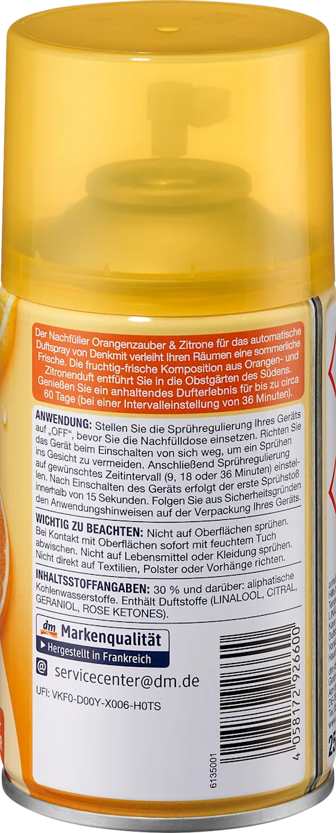 Освіжувач повітря Denkmit Orangenzauber & Zitrone Nachfüllpack, змінний блок, 250 мл