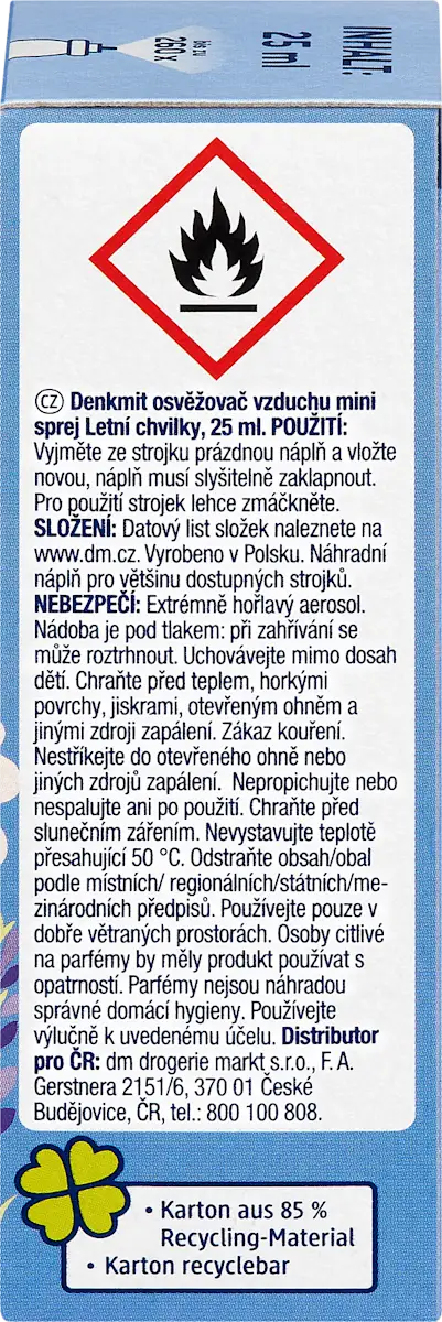 Освіжувач повітря міні-спрей Denkmit Літні моменти, 25 мл (Німеччина)