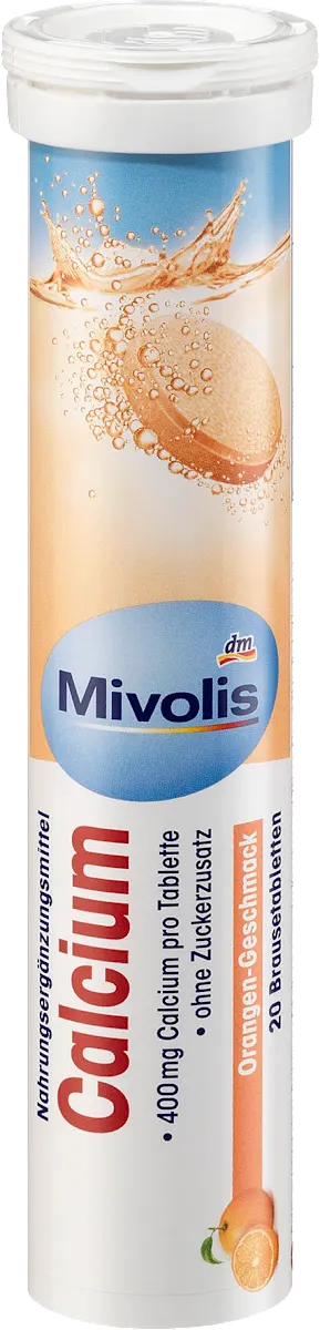 Шипучі таблетки-вітаміни Mivolis Calcium, 20 шт.