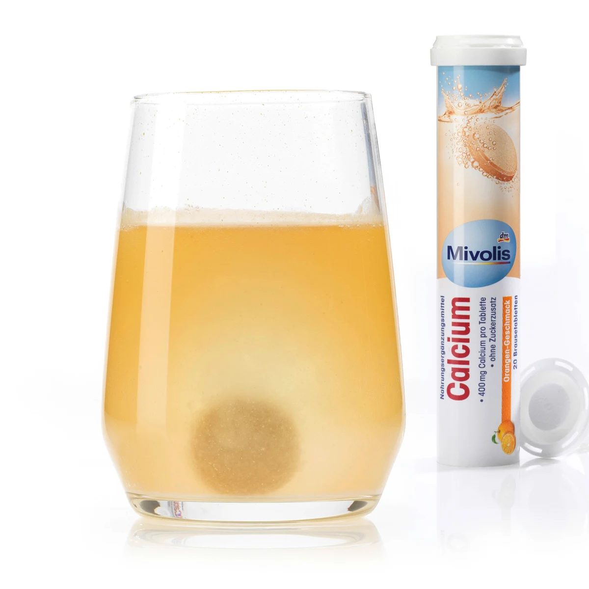 Шипучі таблетки-вітаміни Mivolis Calcium, 20 шт.