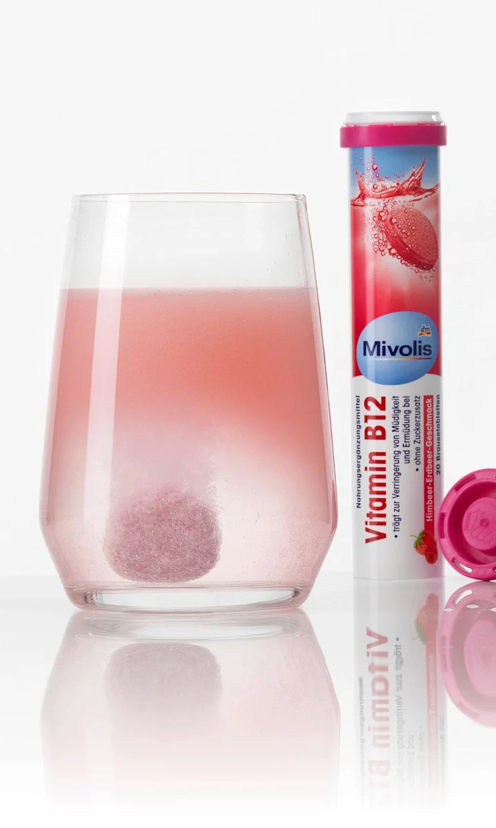Шипучі таблетки-вітаміни Mivolis Vitamin B12, 20 шт.