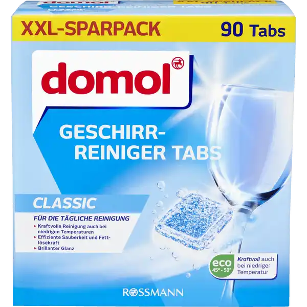 Таблетки для посудомоечной машины, Domol Classic 90 шт.