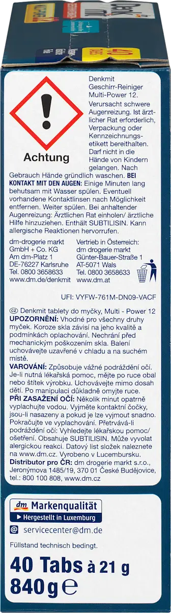 Таблетки для посудомийки Denkmit Multi-Power 12, 40 шт.