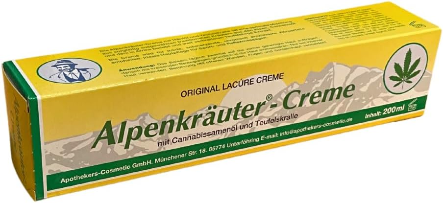Травяной крем для суставов с экстрактом конопли Alpenkräuter-Creme, 200 мл