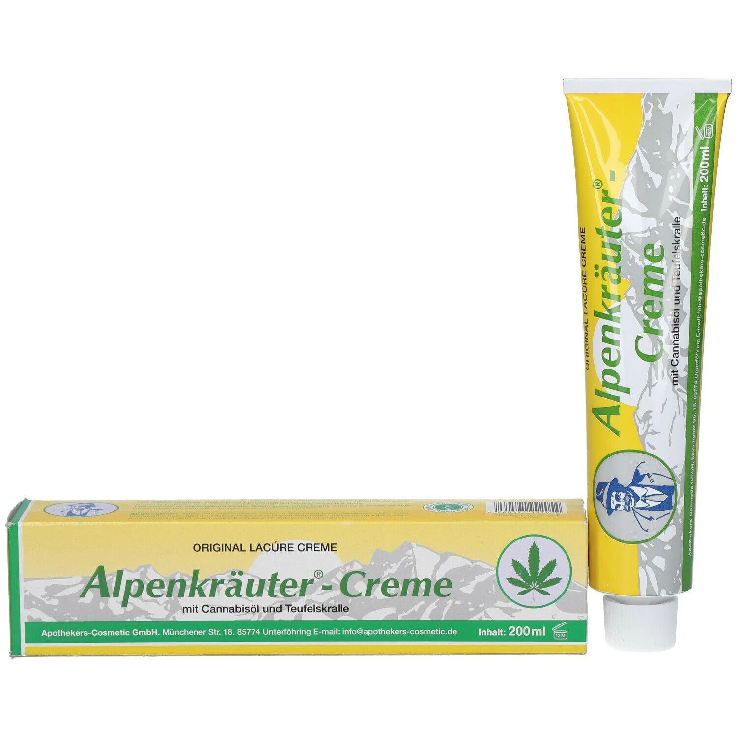 Травяной крем для суставов с экстрактом конопли Alpenkräuter-Creme, 200 мл