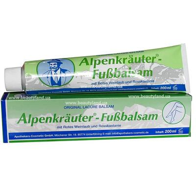 Травяной охлаждающий бальзам против варикоза Alpenkräuter-Fubbalasam, 200 мл