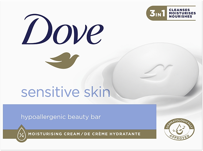 Твердое мыло Dove Sensitive Skin гипоаллергенное, 90 г
