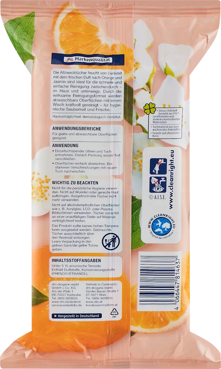Влажные салфетки универсальные Denkmit Feeling Sweet, 80 шт