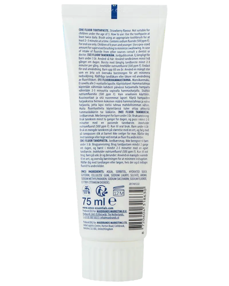 Зубна паста дитяча Sence Strawberry, 75 мл
