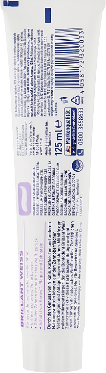 Зубная паста отбеливающая Dontodent Brillant Weiss, 125 мл