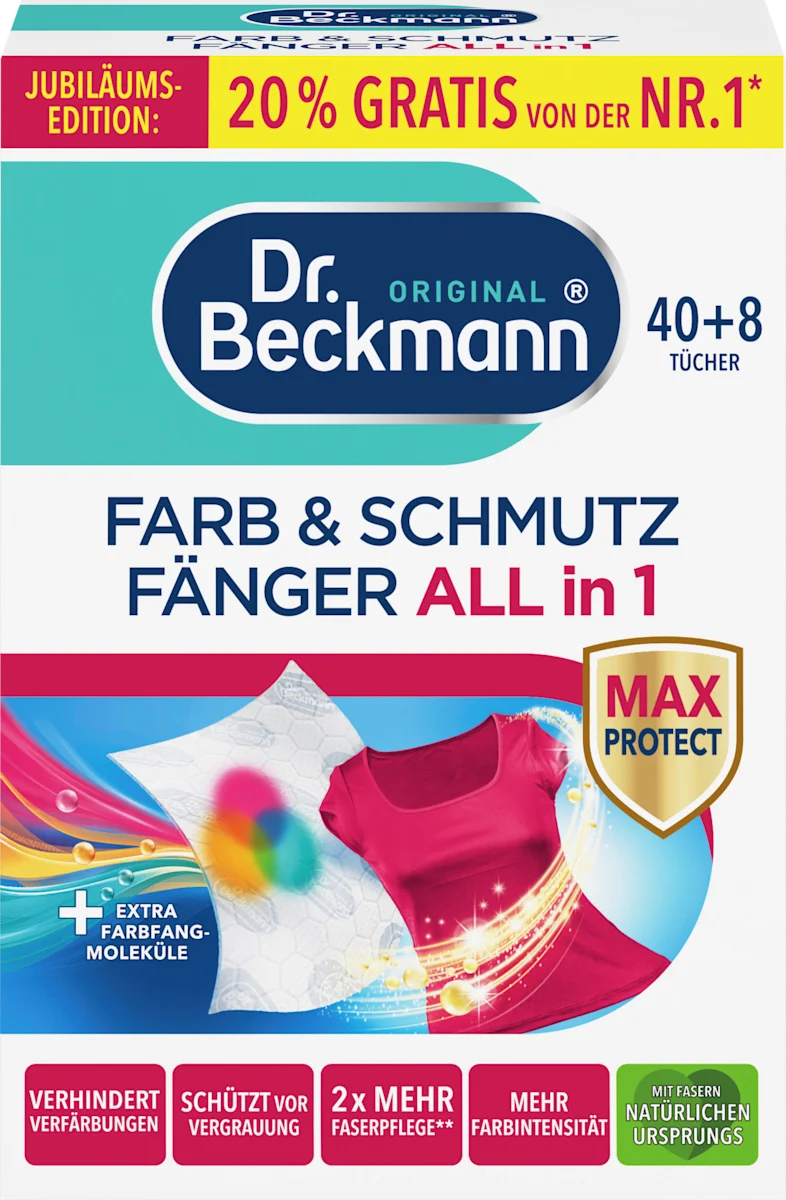 Абсорбуючі серветки для прання линяючих речей Dr.Beckmann Farb&Schmutz Fanger 48 шт.