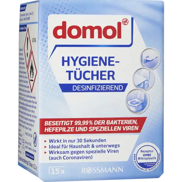 Дезінфікуючі серветки для прибирання Domol Hygiene-Tucher, 15 шт