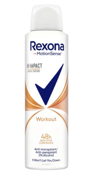 Дезодорант-антиперспірант Rexona Workout Hi-Impact, 150 мл