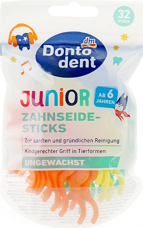 Флосс-зубочистки детские Dontodent Junior, 32 шт