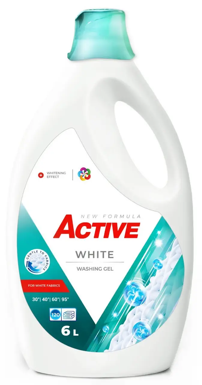 Гель для прання білих речей Active White 120 прань, 6л