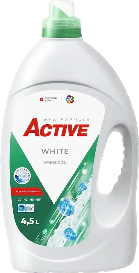 Гель для прання білих речей Active White 90 прань, 4.5л