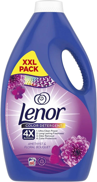 Гель для прання кольорових речей, Lenor Amethyst Blossom Dream 60 прань, 3 л.