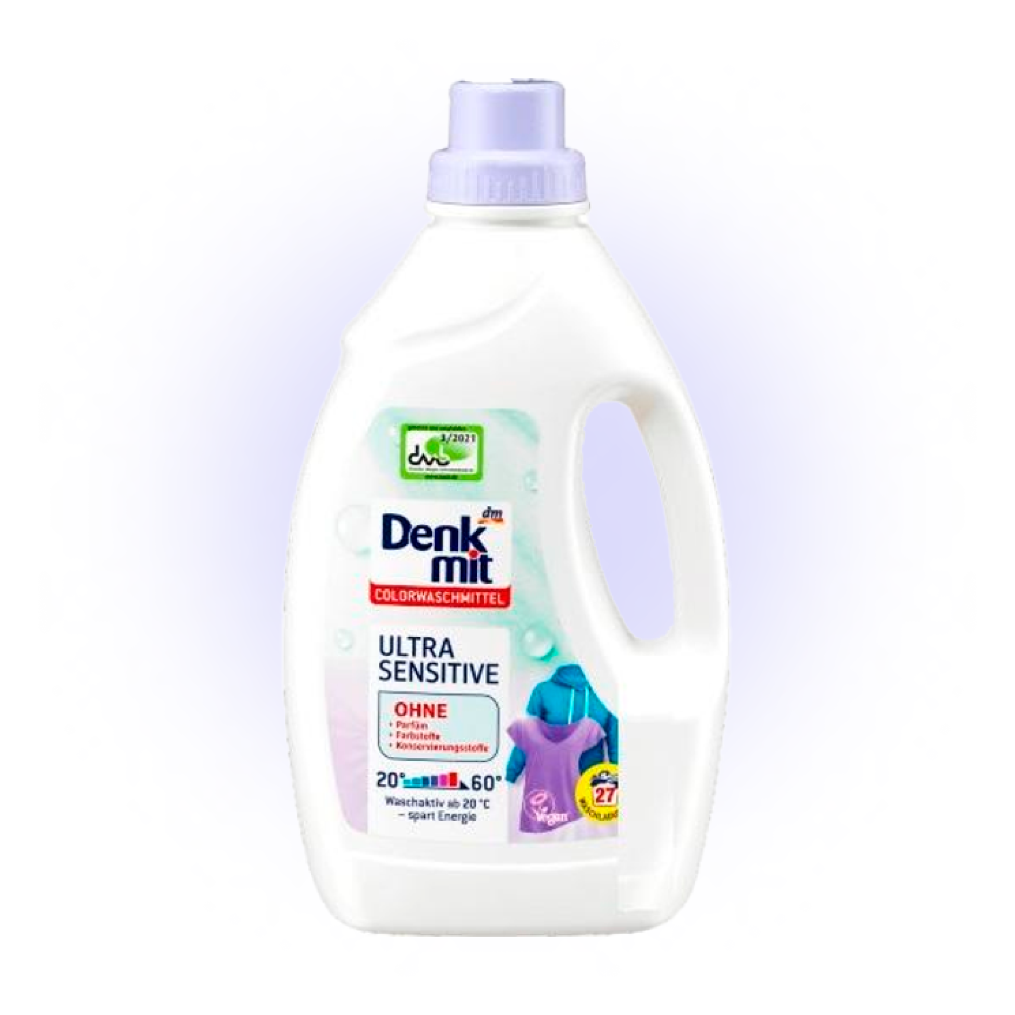 Гель для прання Denkmit Ultra Sensitive Color, Для кольорової, Гіпоалергенний, 27 прань, 1,5 L