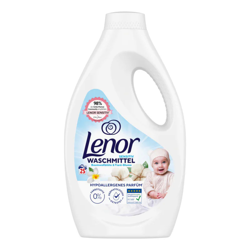 Гель для прання, Lenor Чутливий, 25 прань, 1,25 л