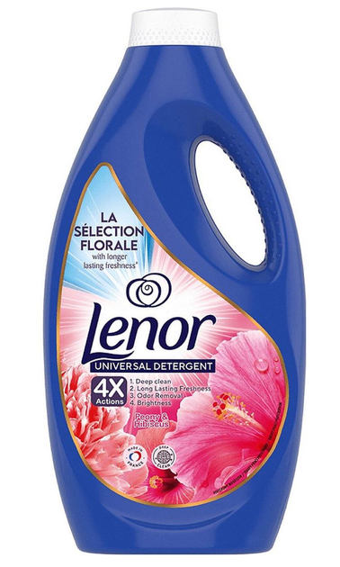 Гель для прання, Lenor Півонія і квітка гібіскуса 60 прань, 3 л.