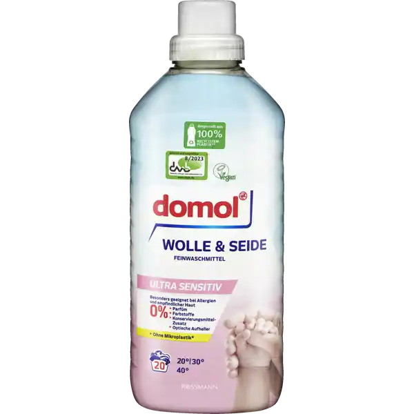 Гель для прання вовни та шовку Domol Ultra Sensitiv 20 прань 1 л