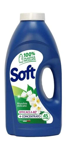 Гель для прання Soft Muschio Delicato на основі натурального мила, 45 прань, 2.25 л