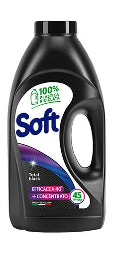 Гель для прання темних речей Soft Total Black на основі натурального мила, 45 прань, 2.25 л