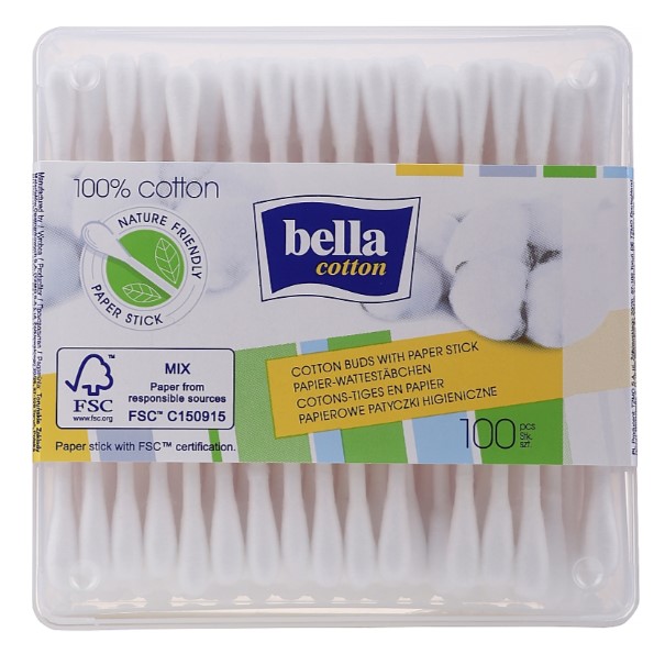 Гігієнічні ватні палички Bella Cotton, 100 шт