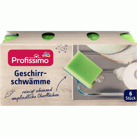 Губки кухонні Profissimo Geschirr-schwamme (зелені), 6 шт