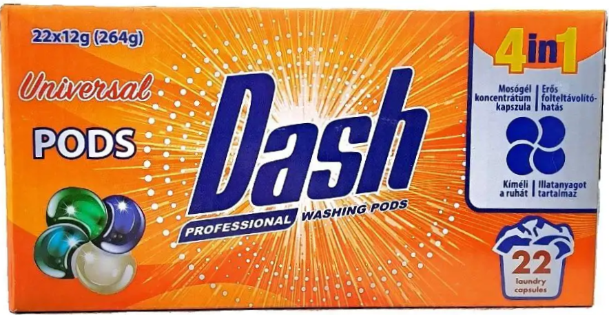 Капсулы для стирки, Dash Universal 4в1, 22шт