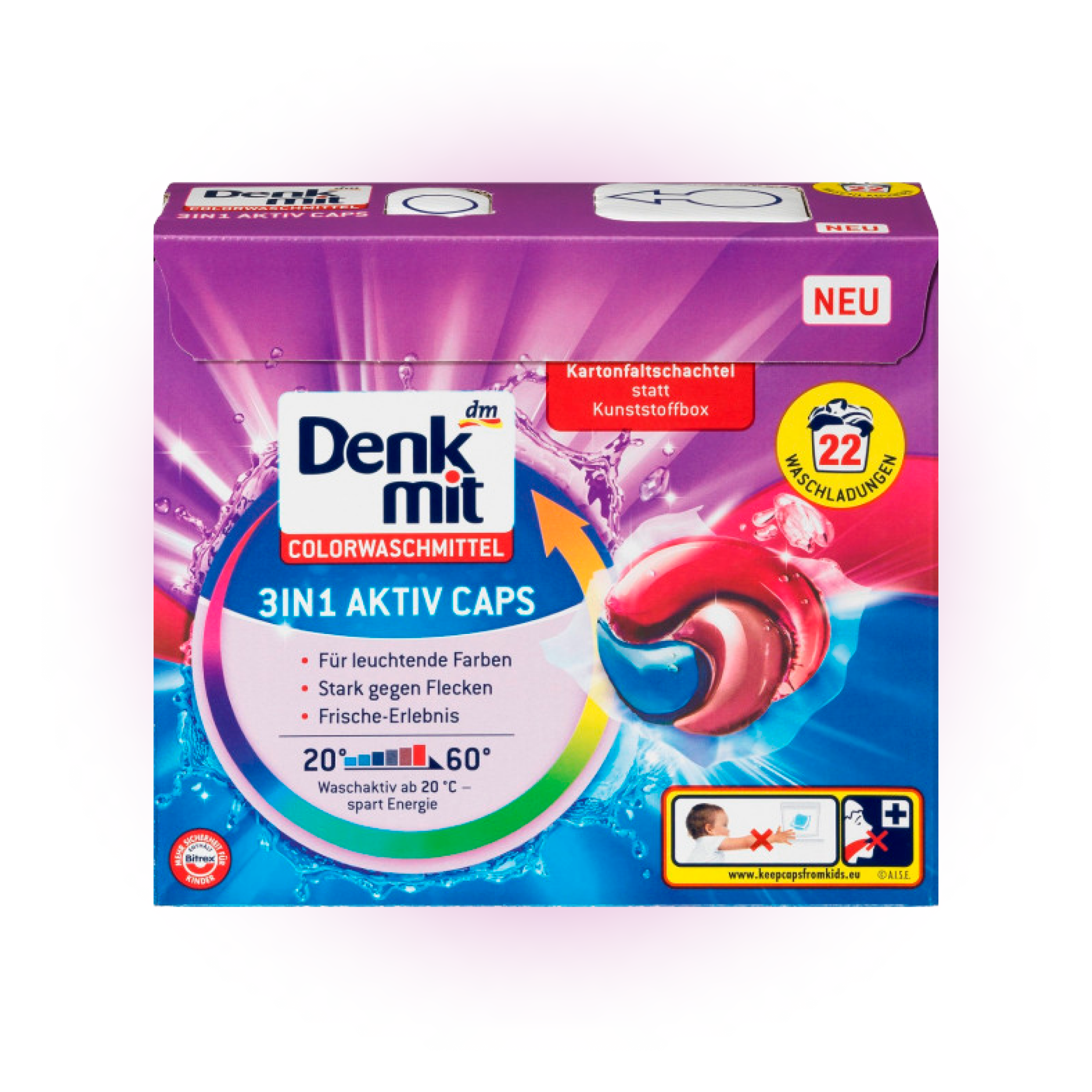 Капсули для прання кольорових речей Denkmit Color 22 шт