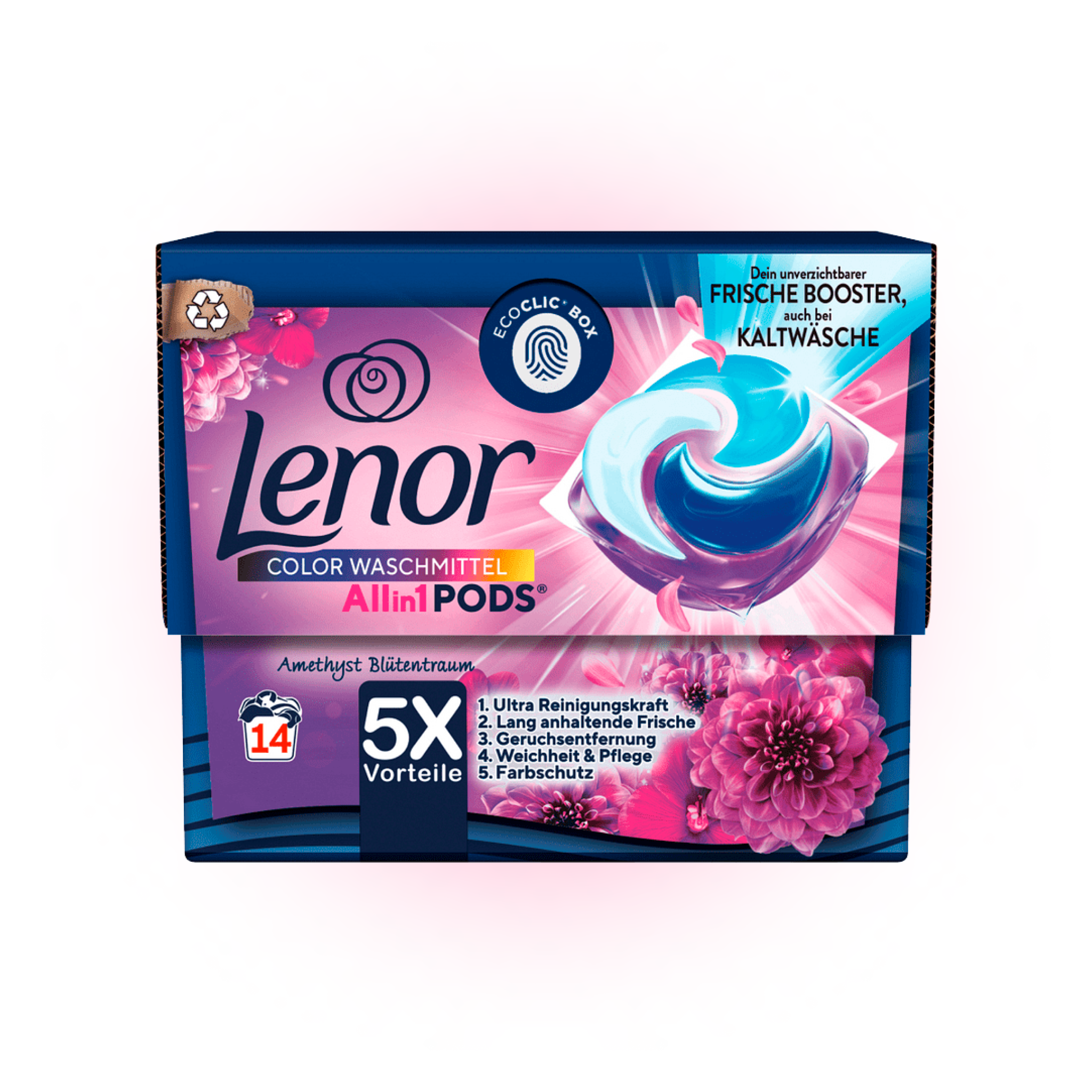 Капсули для прання кольорових речей Lenor Аметист, 14 шт.