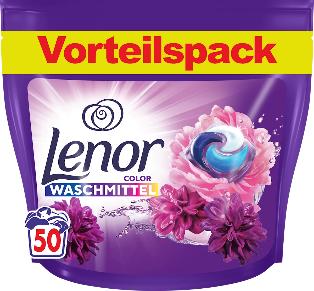 Капсули для прання кольорових речей, Lenor Pods Amethyst Blossom Dream 50 шт.