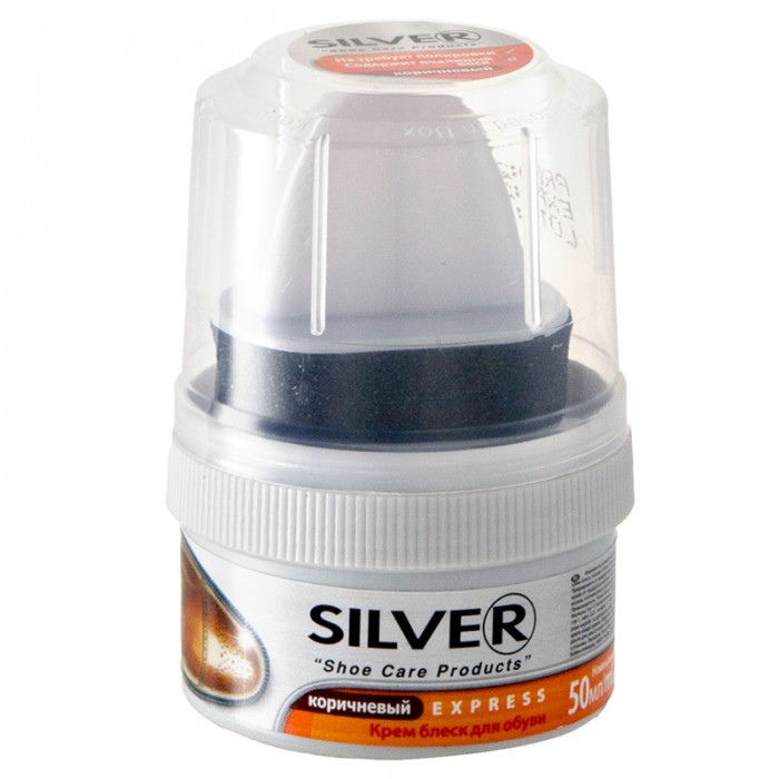 Крем-блеск для обуви Silver CD1L066 коричневый, 50 мл