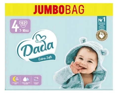 Підгузки Dada Extra Soft Jumbo розмір 4 (7-16 кг), 102 шт