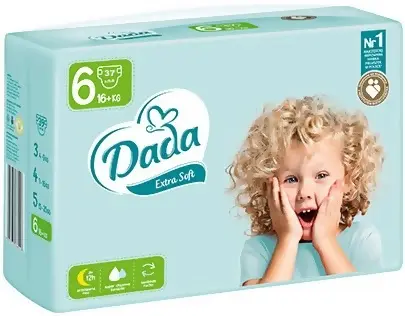 Підгузки Dada Extra Soft розмір 6 (16+ кг), 37 шт