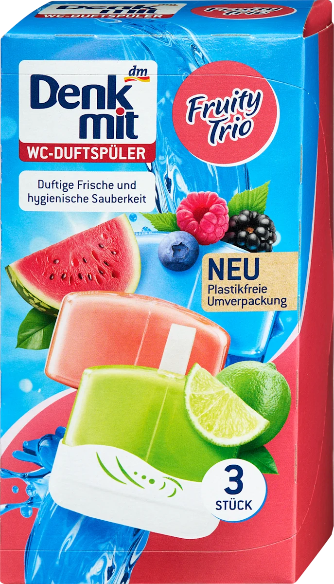 Подвесной блок для унитаза Denkmit Fruity Trio и 2 шт запаски