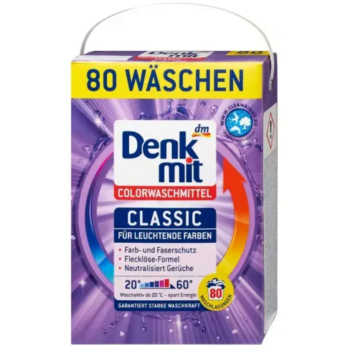 Порошок для стирки цветной одежды DenkMit Colorwaschmittel 5,2 кг, 80 стирок