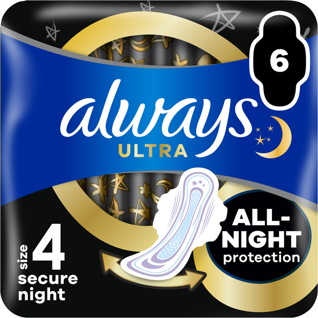 Прокладки Always Ultra Secure Night, 6 шт