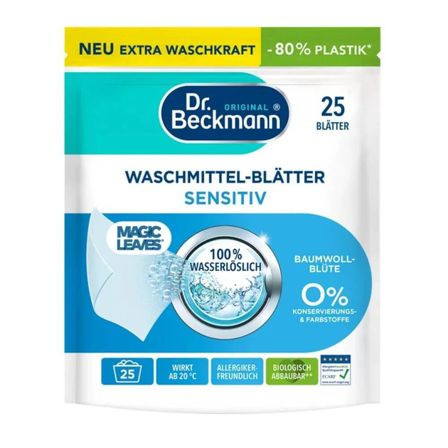 Серветки для прання Dr. Beckmann Magic Leaves для делікатних тканин, 25 шт.