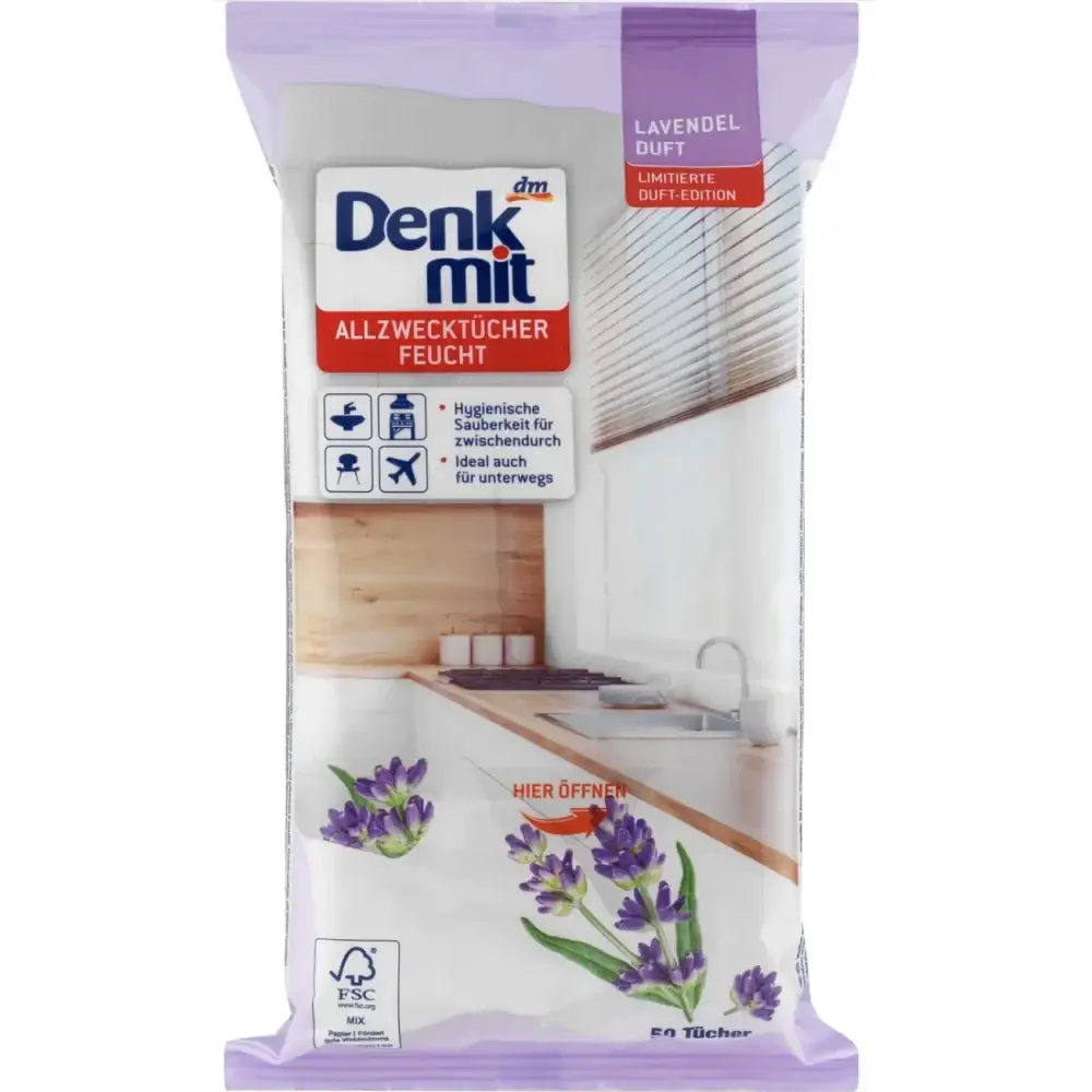 Серветки для прибирання Denkmit Lavendel 50 шт