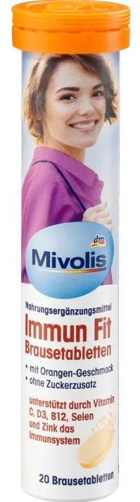 Шипучі таблетки-вітаміни Mivolis Immun Fit, 20 шт.